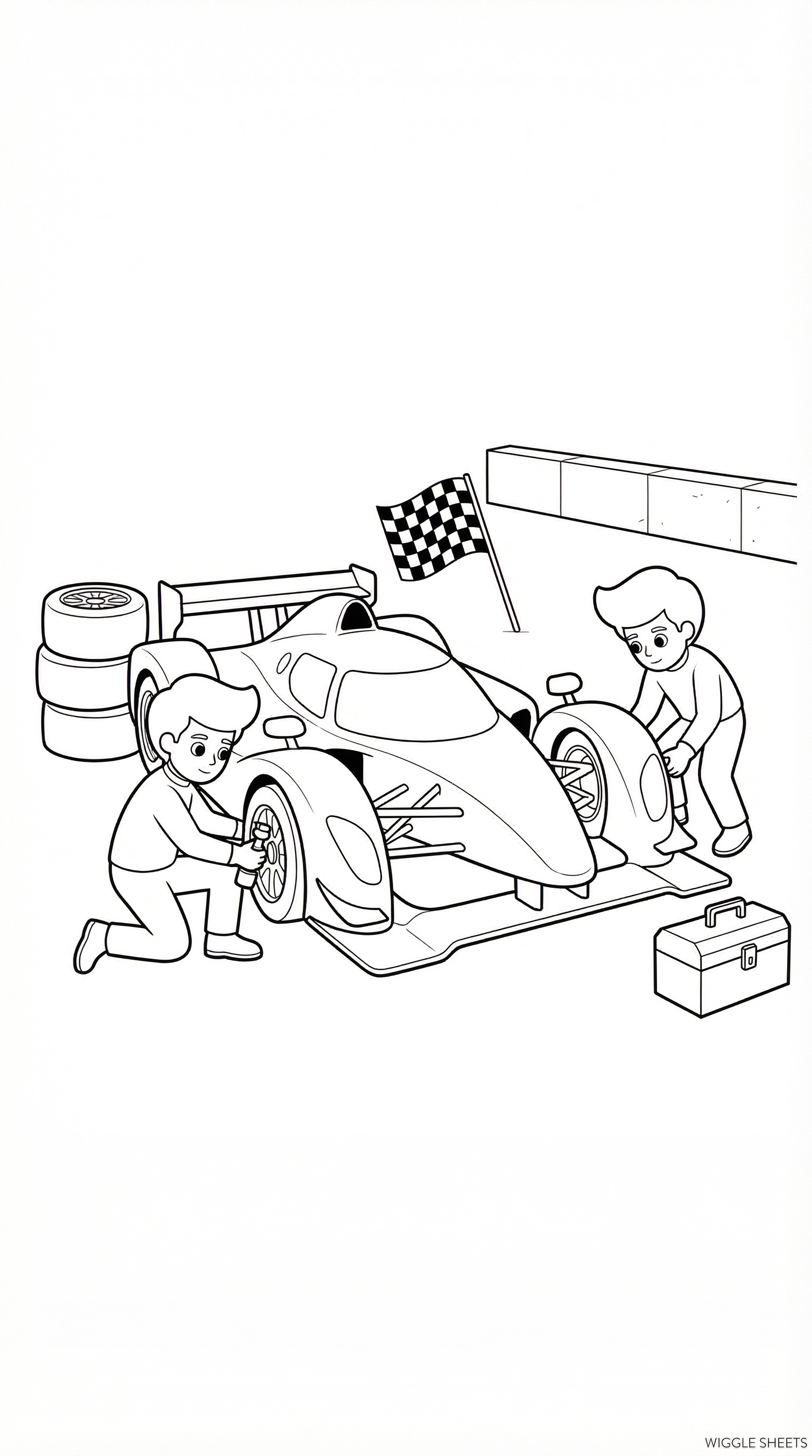 Racing Team Coloring Page
